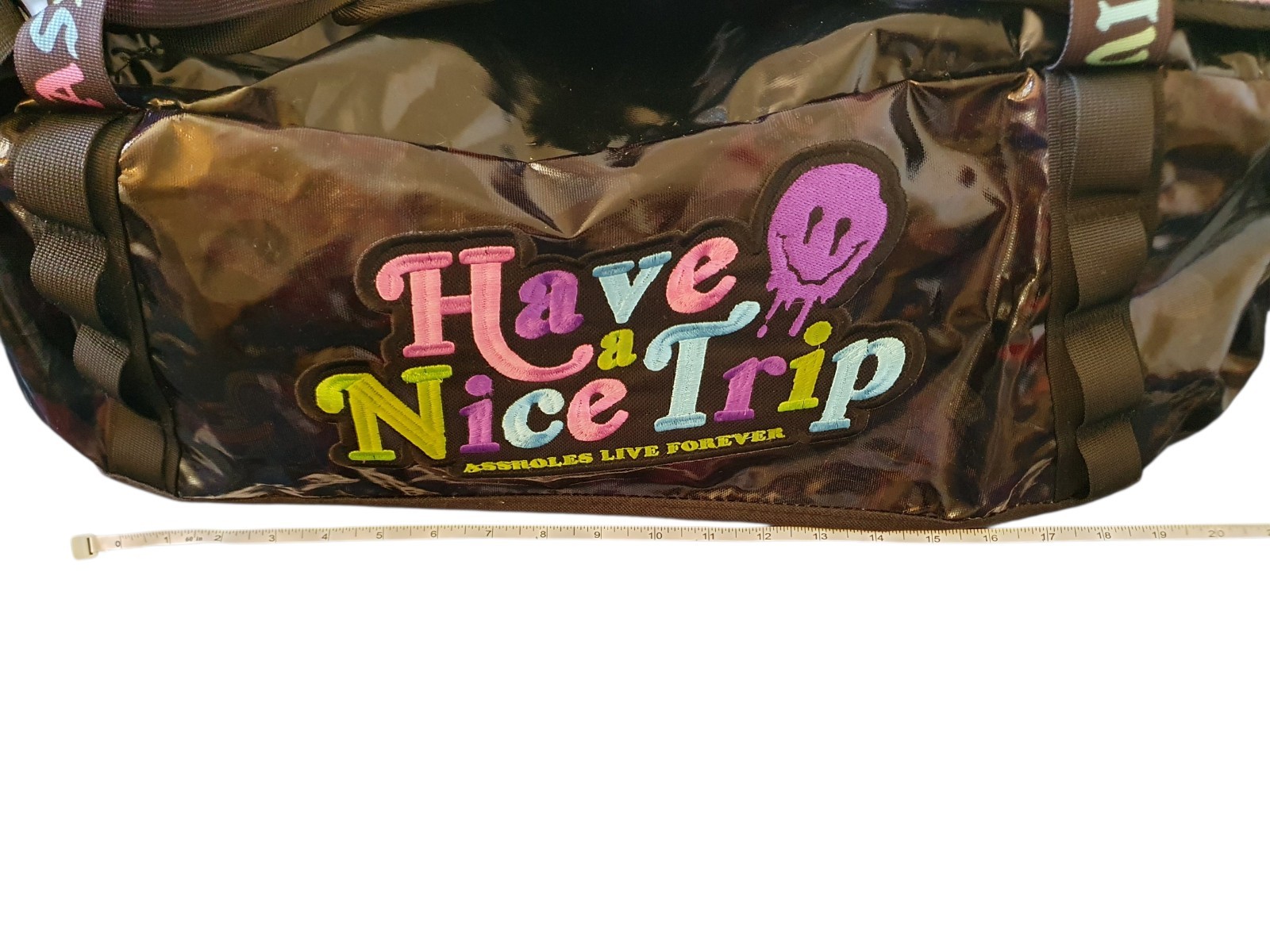 Assholes*s Live Forever “Have a Nice Trip” Duffle Bag – Black/Multicolor