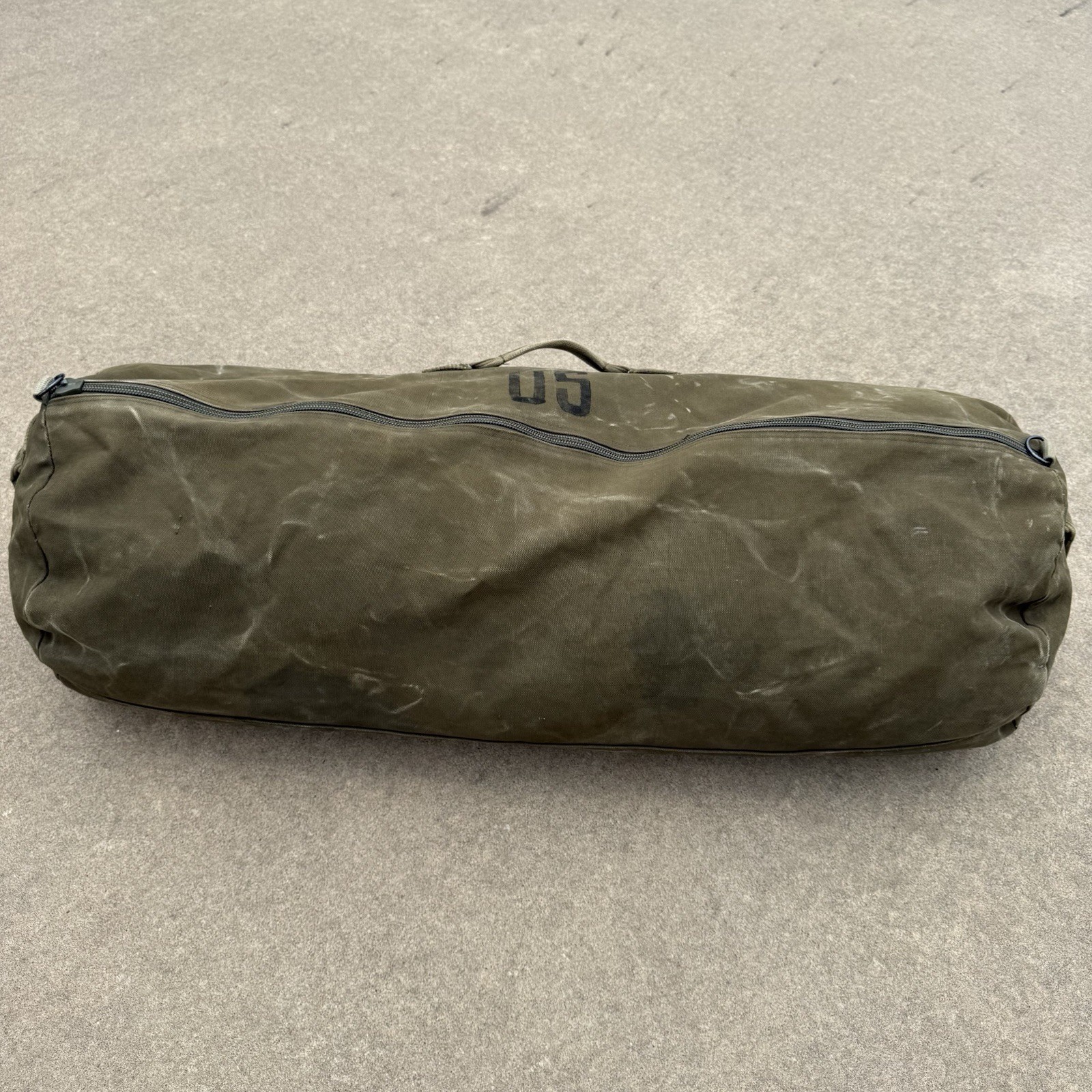 Large Duffle Bag Heavy Duty Cotton Canvas Military Army 36” 3 Handles Distressed