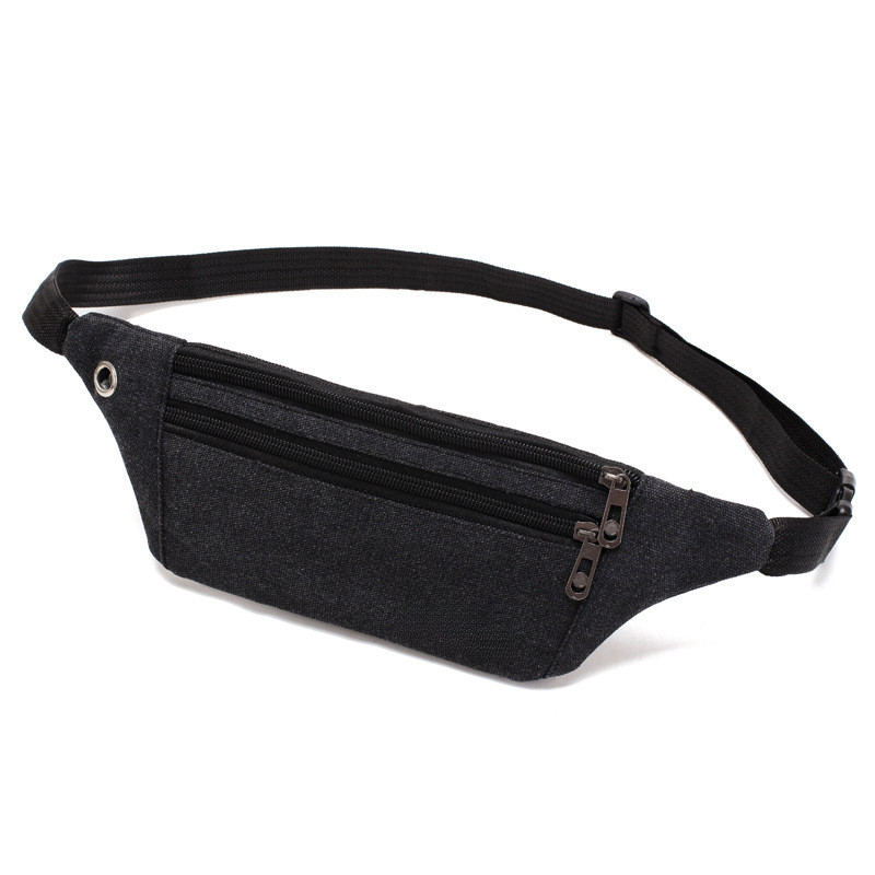 Lightweight Canvas Waist Pack with Nylon Lining 31x11cm for Sports Use