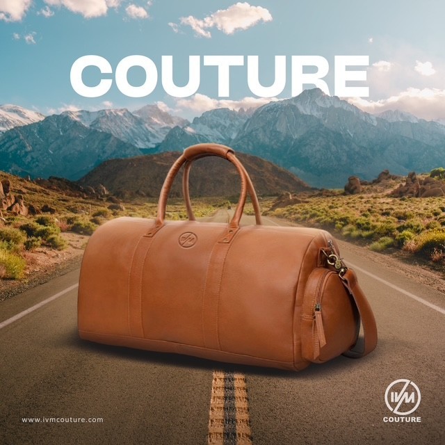 Leather Duffel Bag, Brown Full-Grain Leather, Travel bags with Adjustable Strap