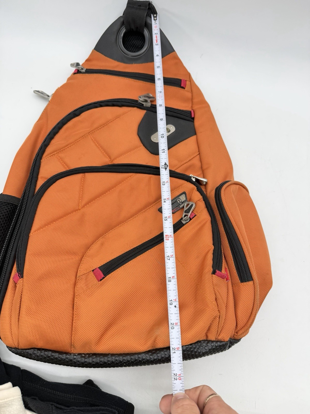 Ful Sling Backpack Orange Laptop Bag Travel Crossbody Day Backpack Audio Port