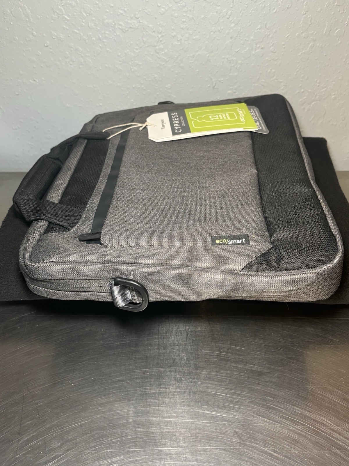 Targus 14″ Laptop Cypress Slim Briefcase with EcoSmart – Gray: Fits Up to 14″