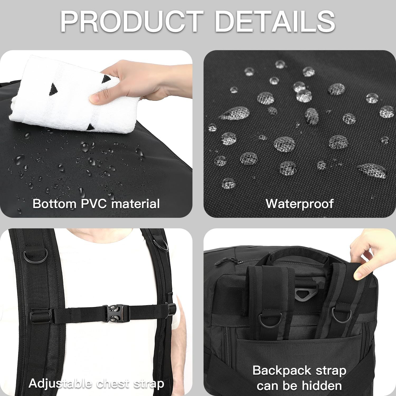 100L Extra Large Travel Duffle Bag Backpack for Men, 3 in 1 Sports