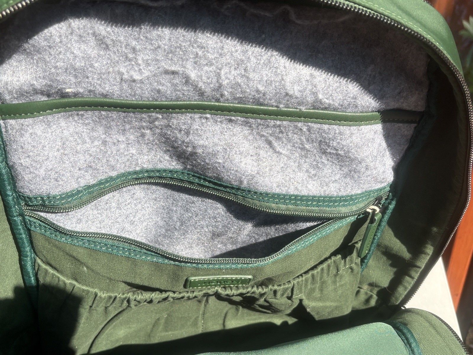 Monos Metro Backpack Juniper Green 18L Nylon Vegan Leather Trim Travel Rucksack