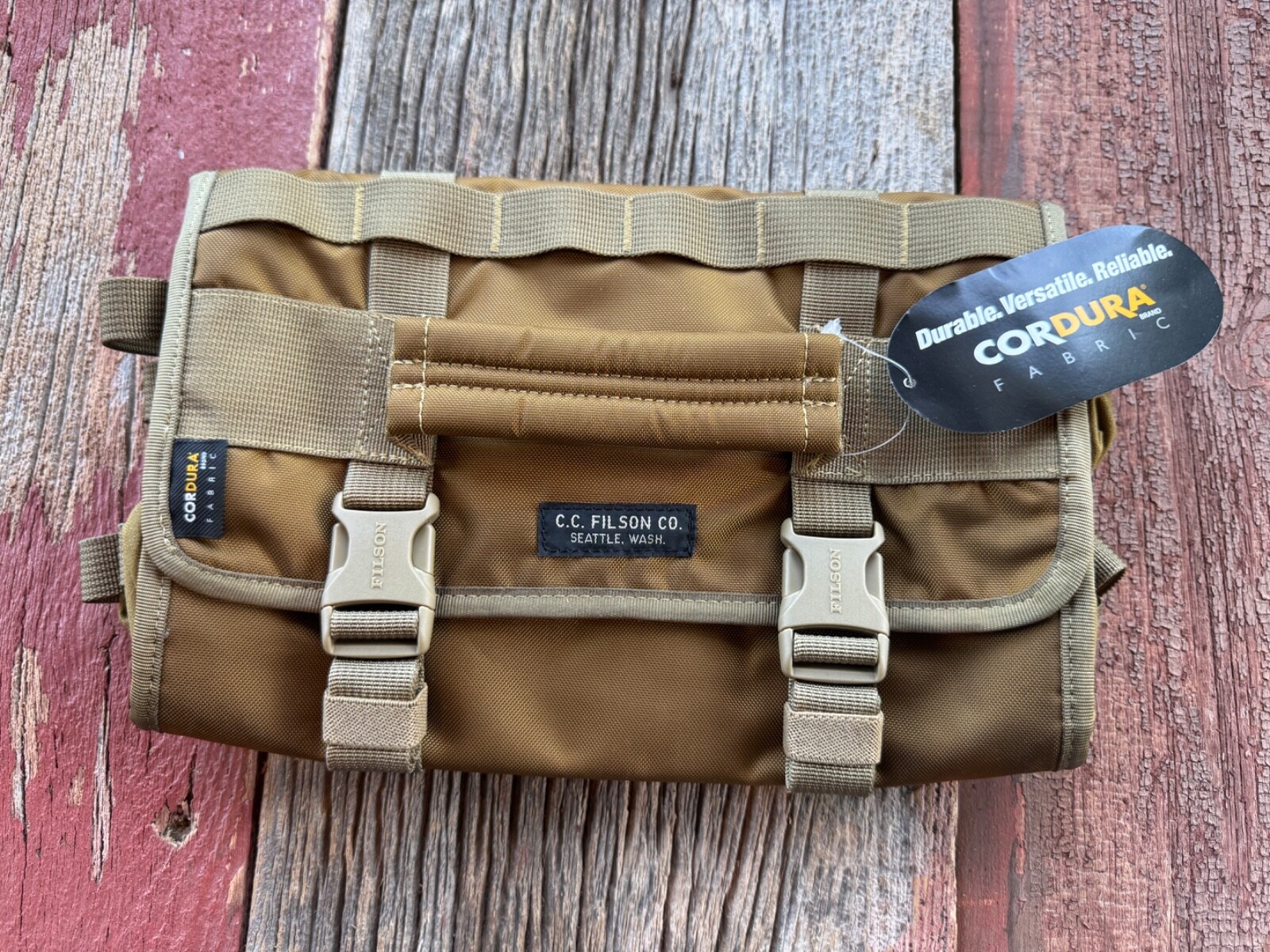 Filson Alcan Tool Roll water proof, tin cloth. Cordura with Tags