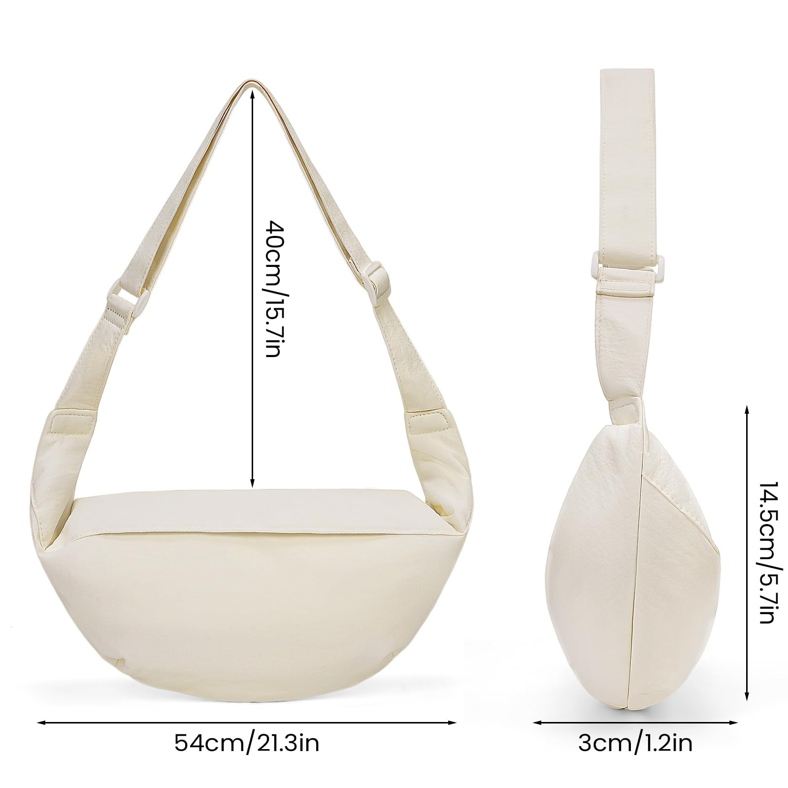 Unisex Crescent Crossbody Bag Hobo Sling Shoulder Bag Purse Casual Dumpling Bag