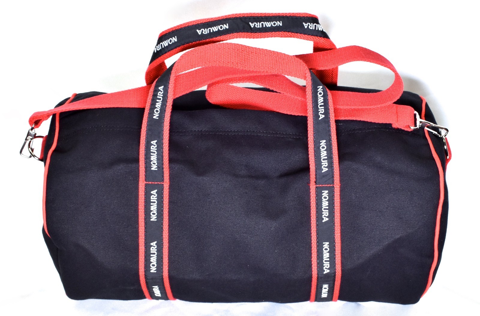 NOMURA Duffle Travel Bag Black & Red 17″ Long x 10″ Tall x 10″ Wide NEW