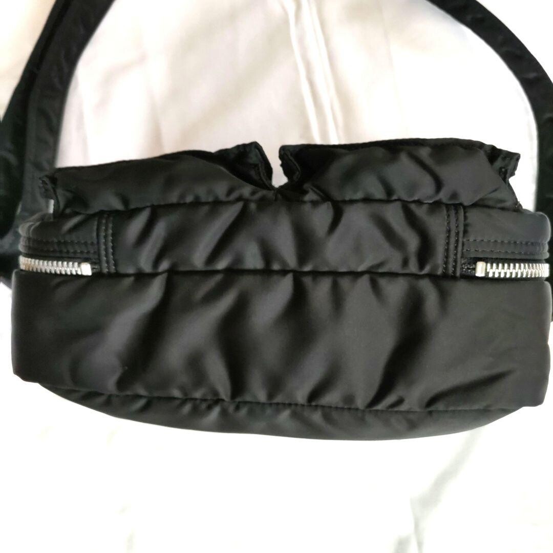 PORTER Tanker Black 2 Layer Shoulder Bag S Nylon Double Zip Japan 27cm 17cm 8cm
