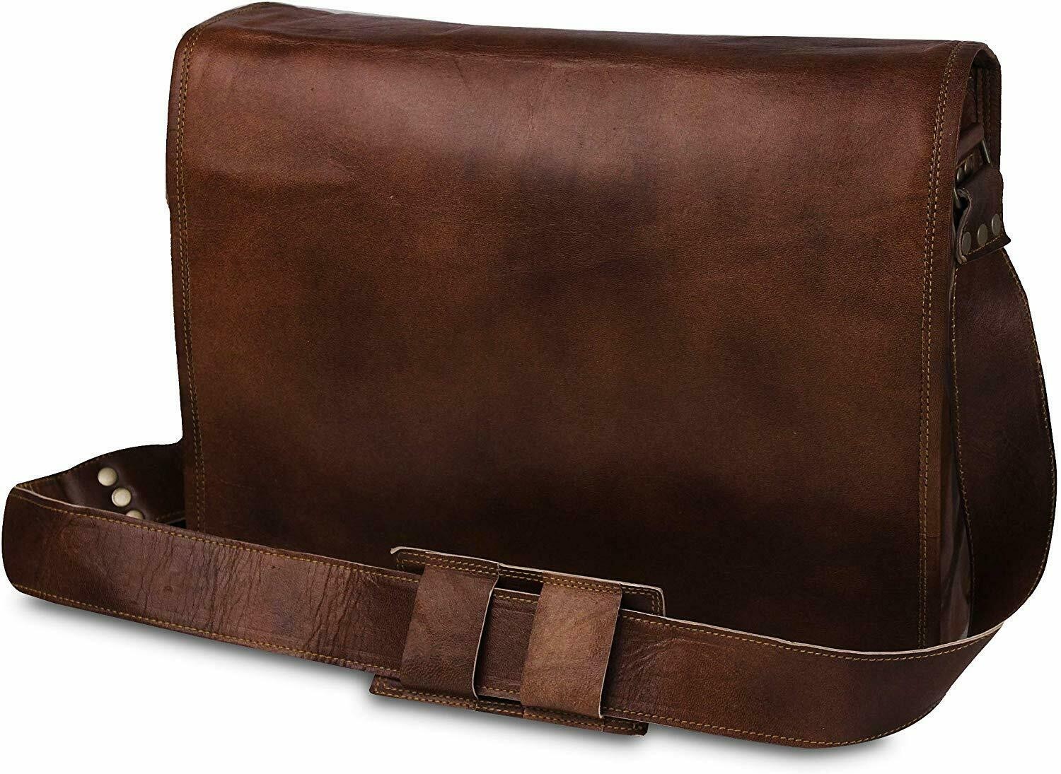 Bag Leather Messenger Briefcase Laptop Men Business Shoulder Professional Cross