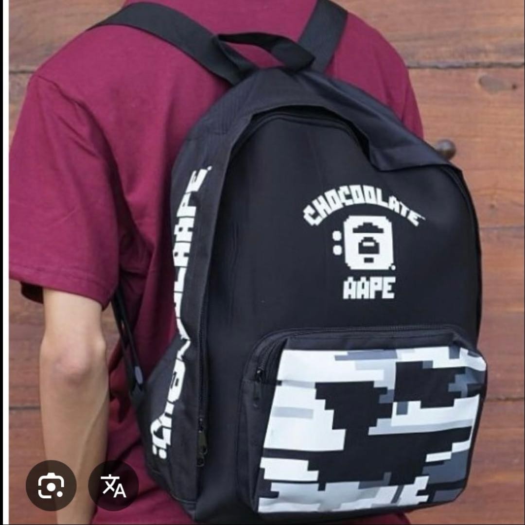 AAPE BY A BATHING APE Pixel Camo Backpack Black Daily Use M