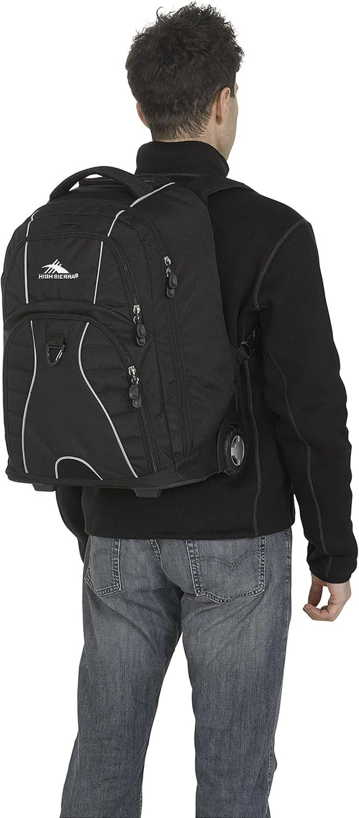 Freewheel Wheeled Laptop Backpack, Black, 20.5 X 13.5 X 8-Inch