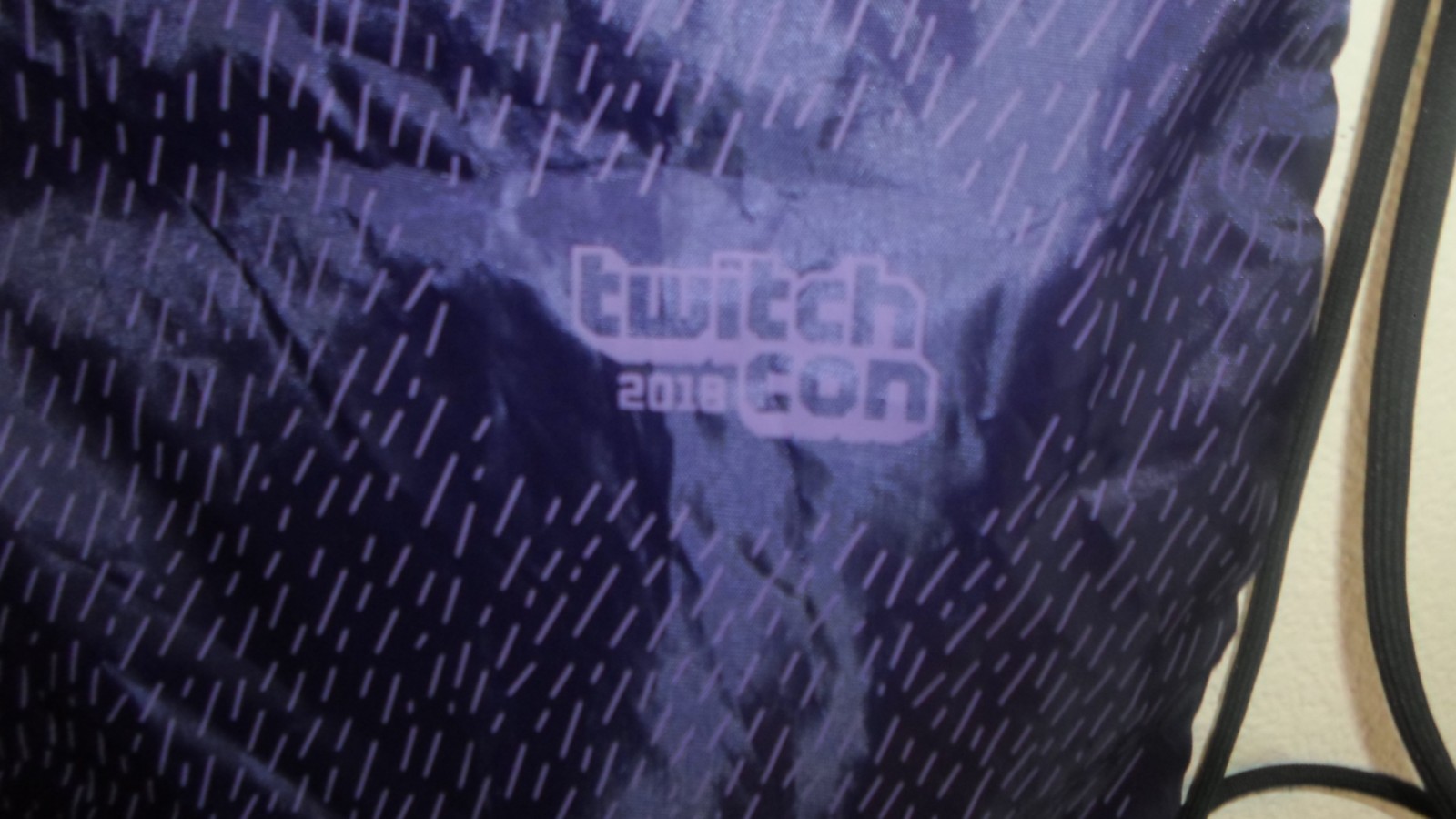 Backpack-day pack-16 in long-13 in wide-nylon-rope straps-purple-Twitch CON2018