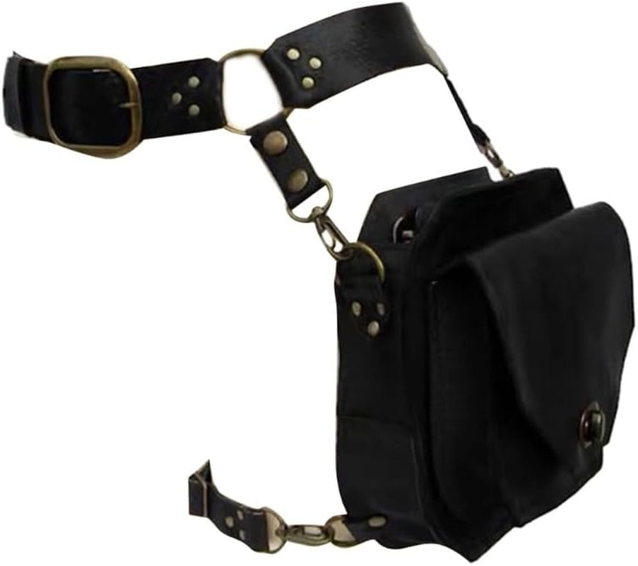 Leather Medieval Steampunk Waist Belt Drop Leg Bag Motorcycle Thigh Fanny Pack