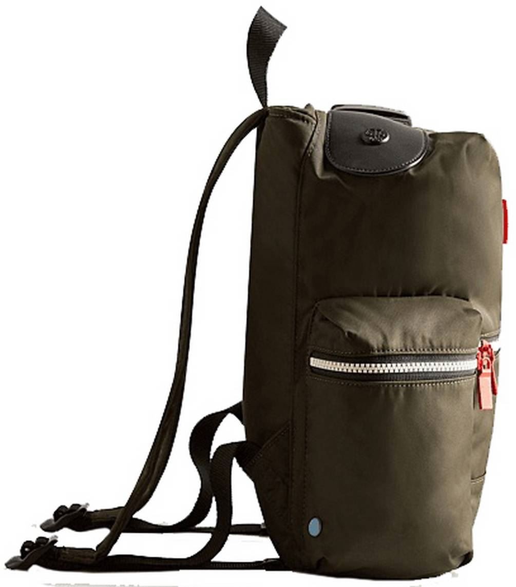 Hunter Unisex Nylon Mini Topclip Backpack – Dark Olive Green