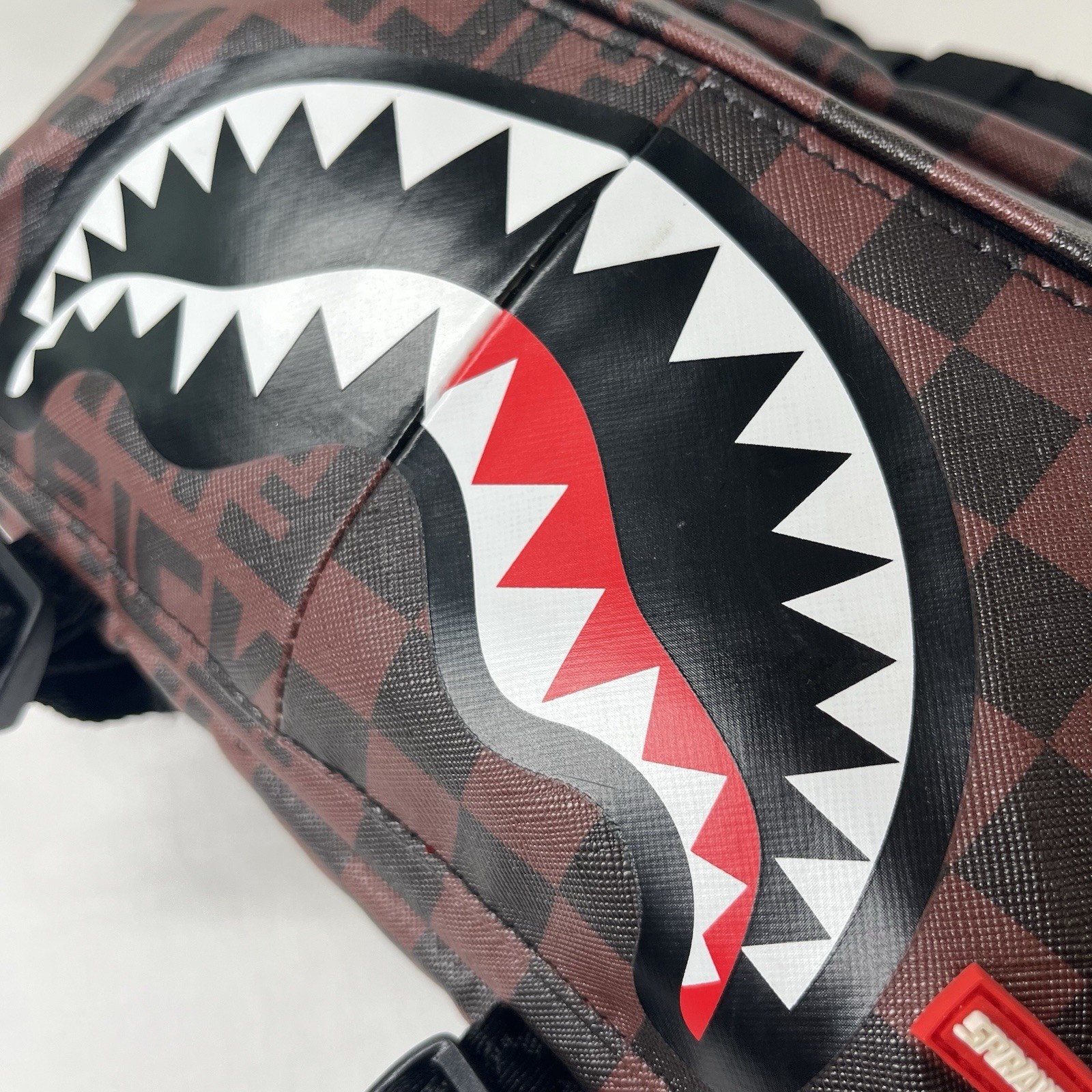 Sprayground Split the Check Checkered Cargo Shark Crossbody Limited Edition RARE