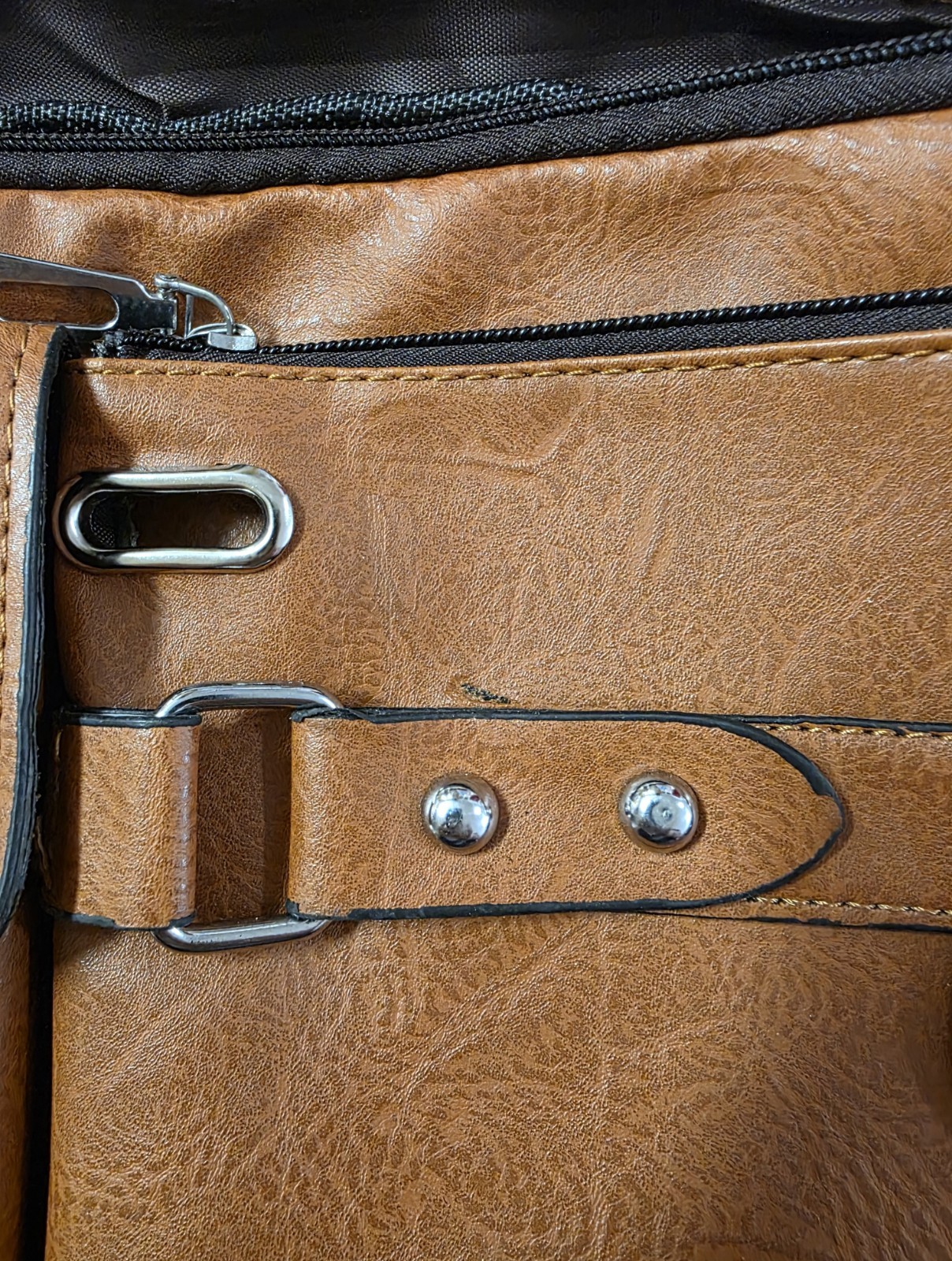 CarlKimu Vintage Camel Tan Spacious Multi-Pocket Messenger Shoulder Travel Bag