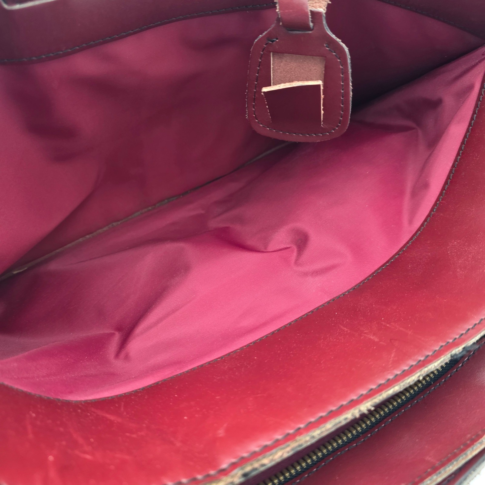 Maximillian Top Grain Cowhide Leather Laptop Bag Briefcase Burgundy Vintage