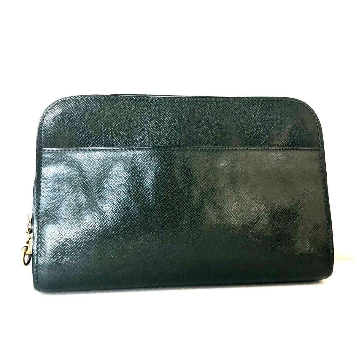 LOUIS VUITTON Taiga Episea Baikal Leather Second Bag Made in France 16×24.2x4cm