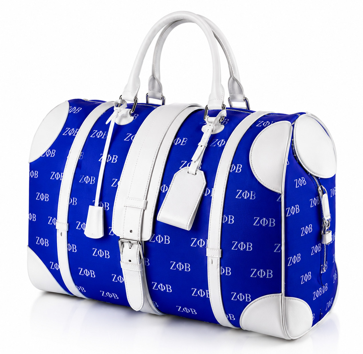Zeta Phi Beta Sorority Duffel Bag Blue White Travel Gym Weekender Tote Bag