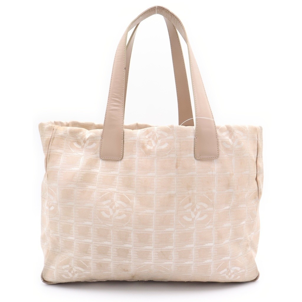 Chaneltravel Line Coco Mark Canvas Tote Bag Beige No. 8