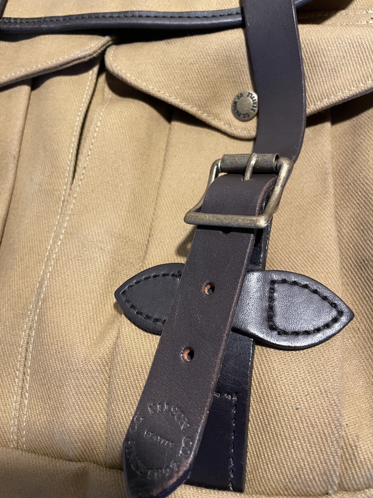 FILSON Rucksack (Backpack) – Authentic Classic Tan Cotton Twill & Bridle Leather