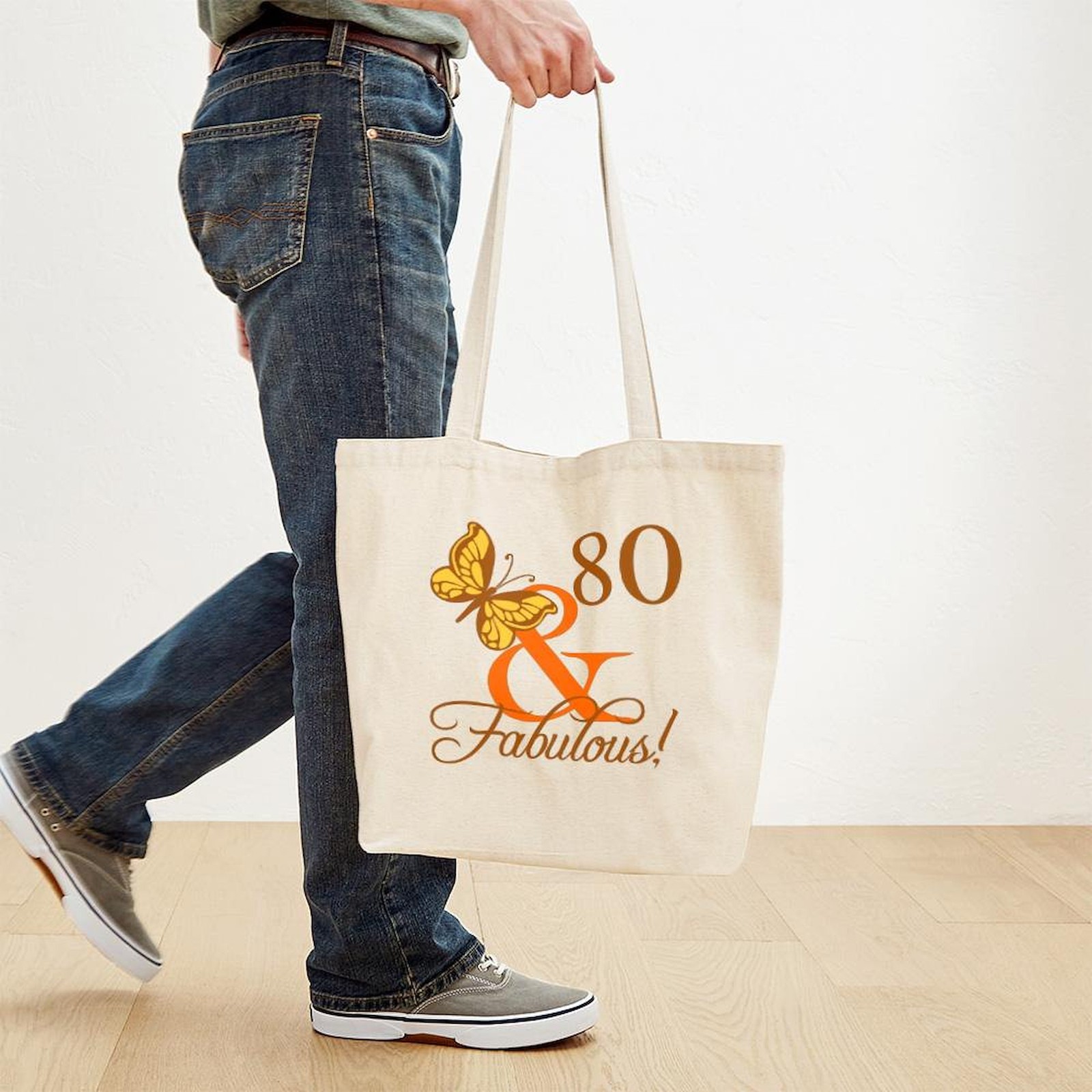 CafePress 80Th Birthday Butterfly Tote Bag (1419992412)