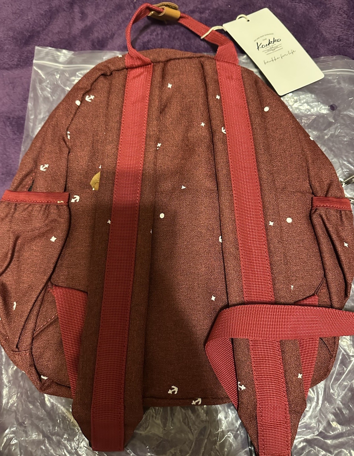 KAUKKO Lightweight Backpack Casual Travel Daypack-Maroon-NWT SUPER CUTE !