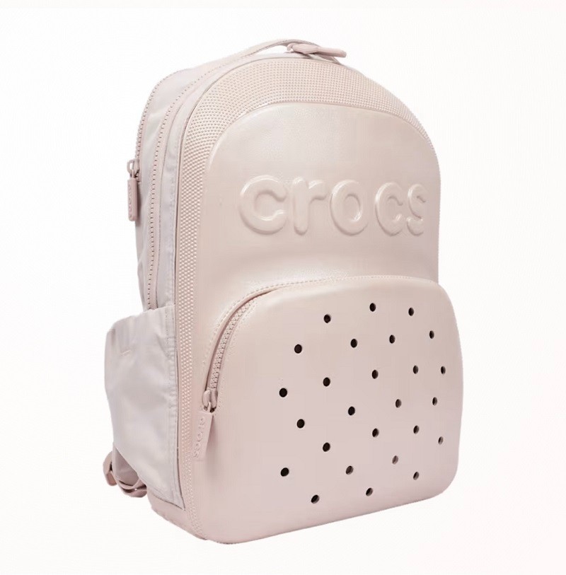Crocs Classic Glitter Backpack Cocoa Cream Jibbitz Compatible Laptop School Bag
