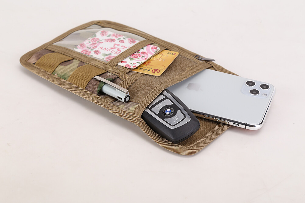 Tactical ID Card Holder Document Chest Hanging Mobile Phone Key Storage Bag US