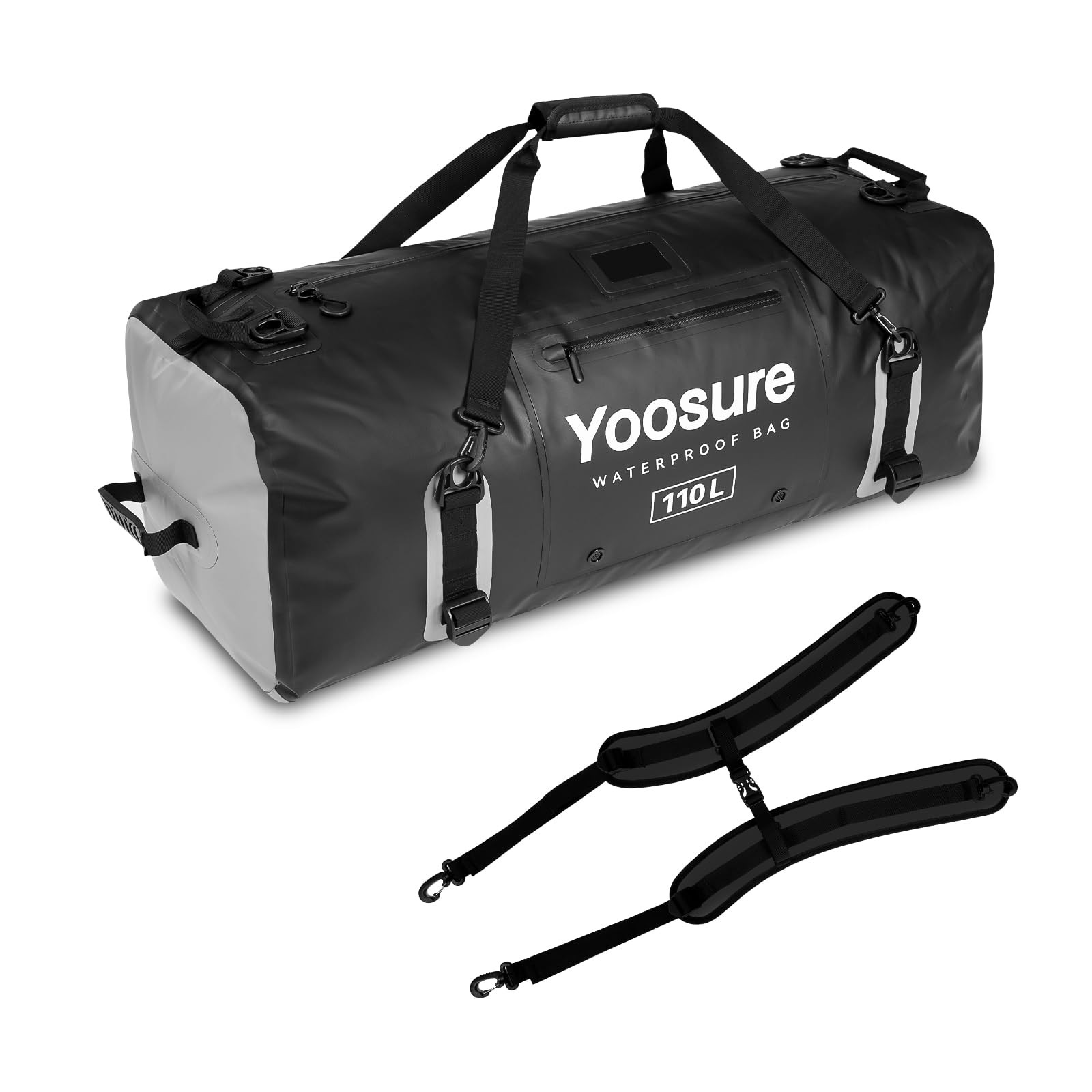 110L Waterproof Duffel Bag 35in Airtight Zipper Dry Bag
