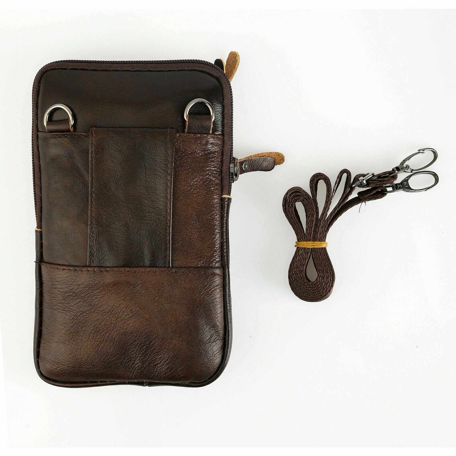Leather Crossbody Shoulder Bags Men Belt Clip Phone Holster Case Belt Loop Pouch