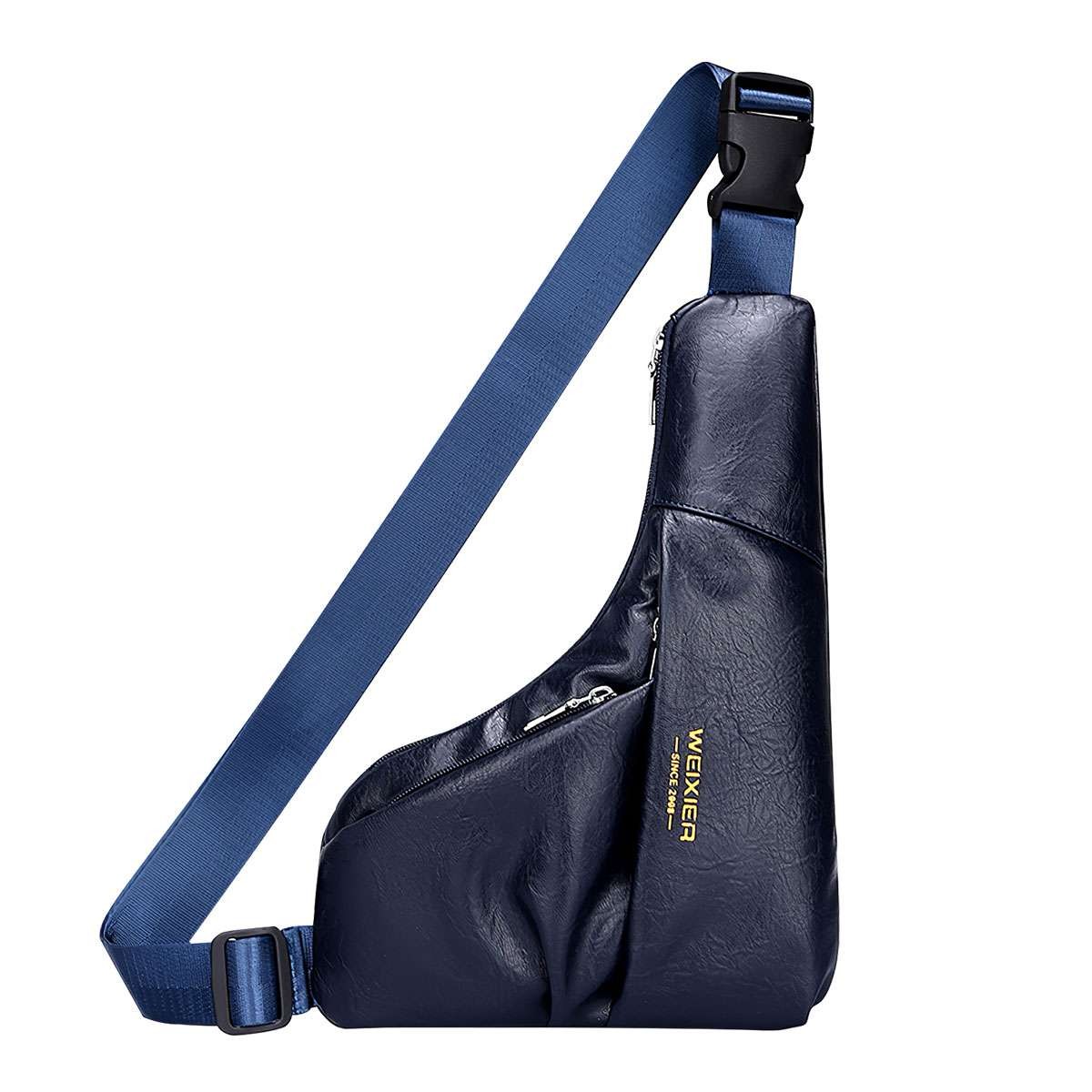 Fashion PU Leather Sling Chest Bag for Men, Waterproof Crossbody Shoulder Bag