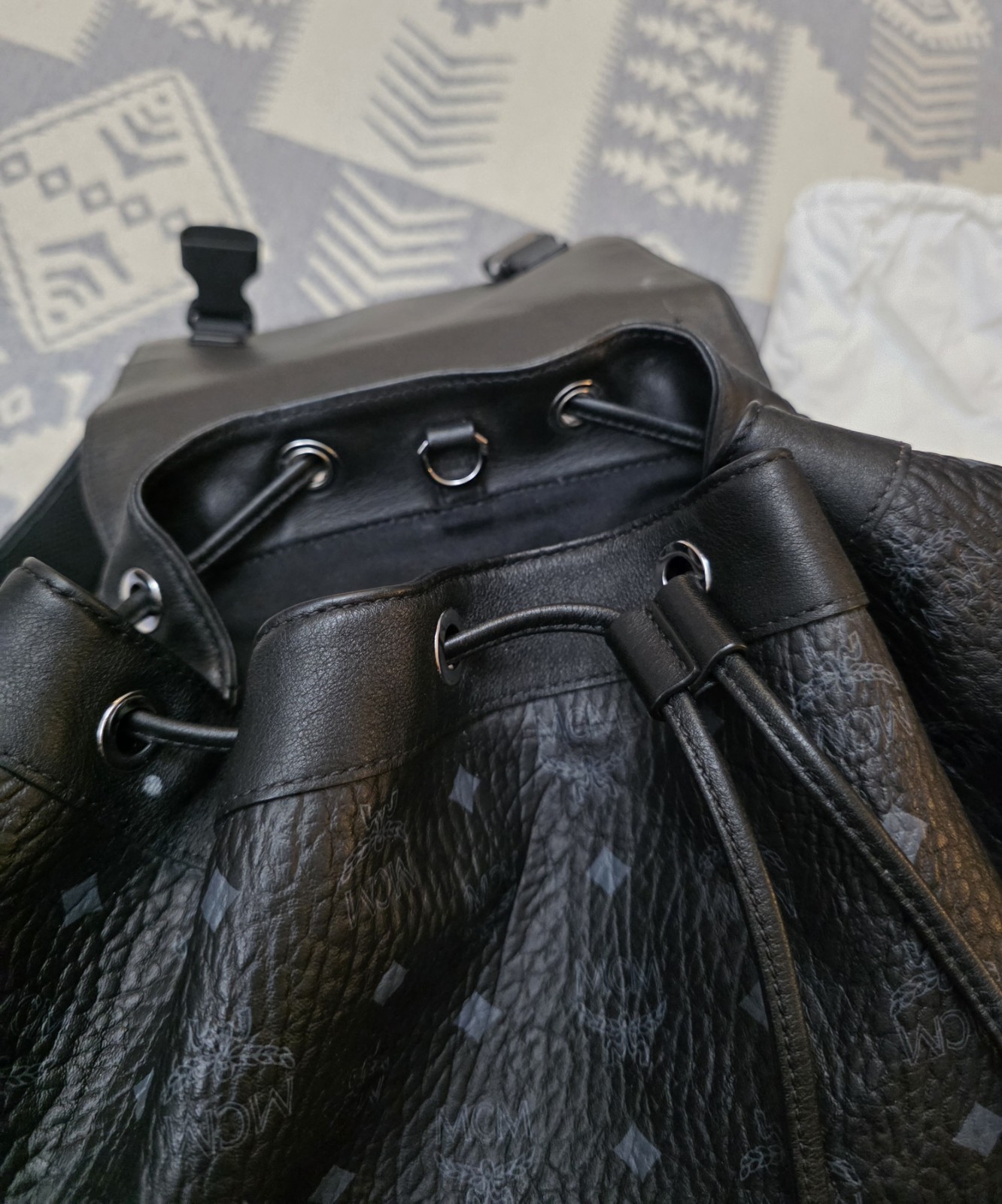MCM Brandenburg Backpack Visetos Black Monogram – Authentic Excellent Condition