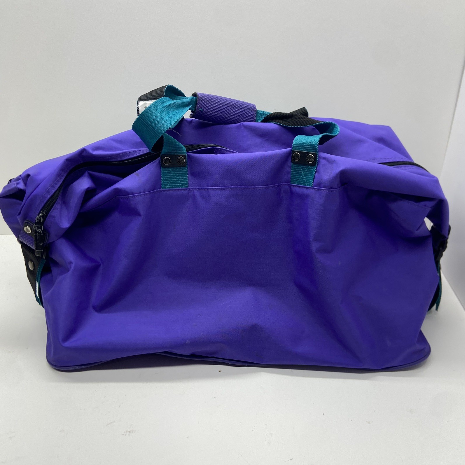 VTG 90s Sammies/Samsonite Large Oversized Duffle Bag Y2K Purple Teal Color Block