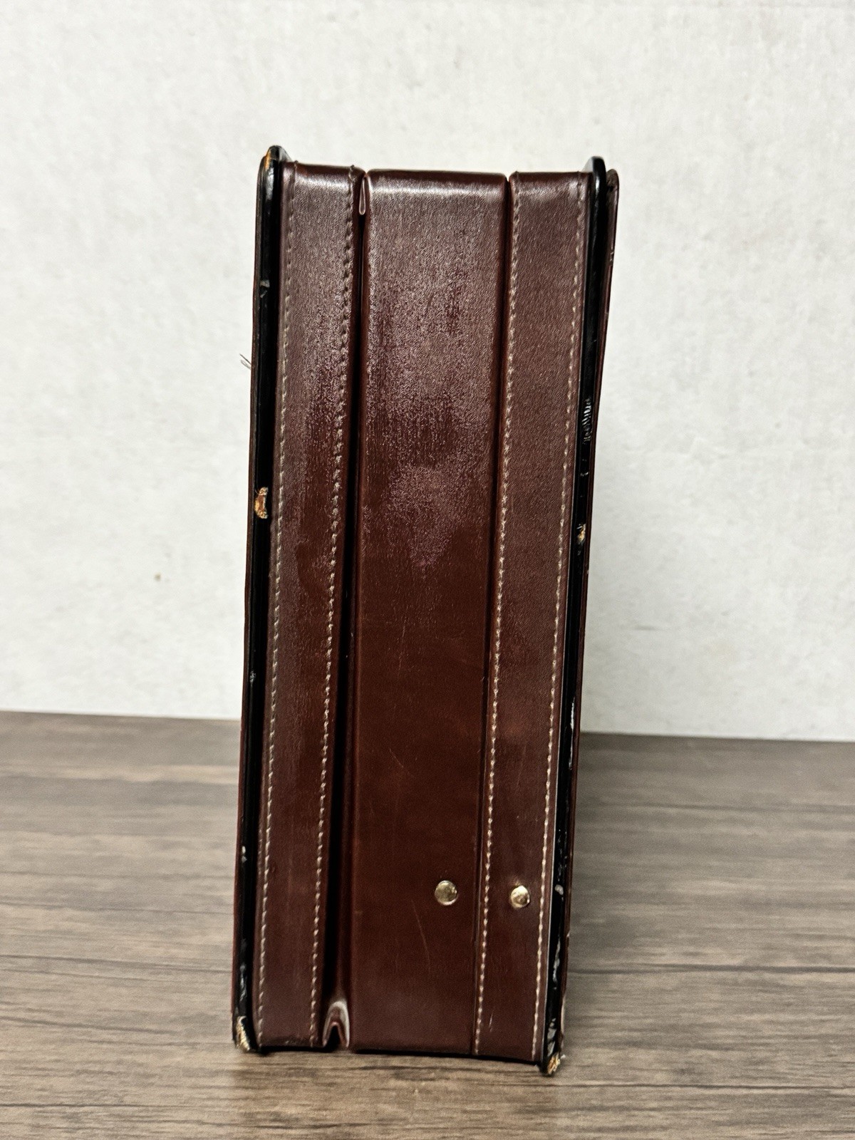 Vintage Reed Genuine Leather Attache Briefcase Locking Brown Executive Case 18”