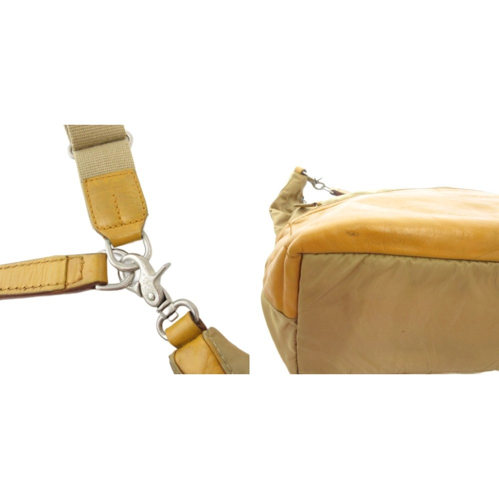 Daniel&Bob Khaki Yellow Beige 3W Shoulder Bag, Vintage, 11.8″ x 10″ x 5″