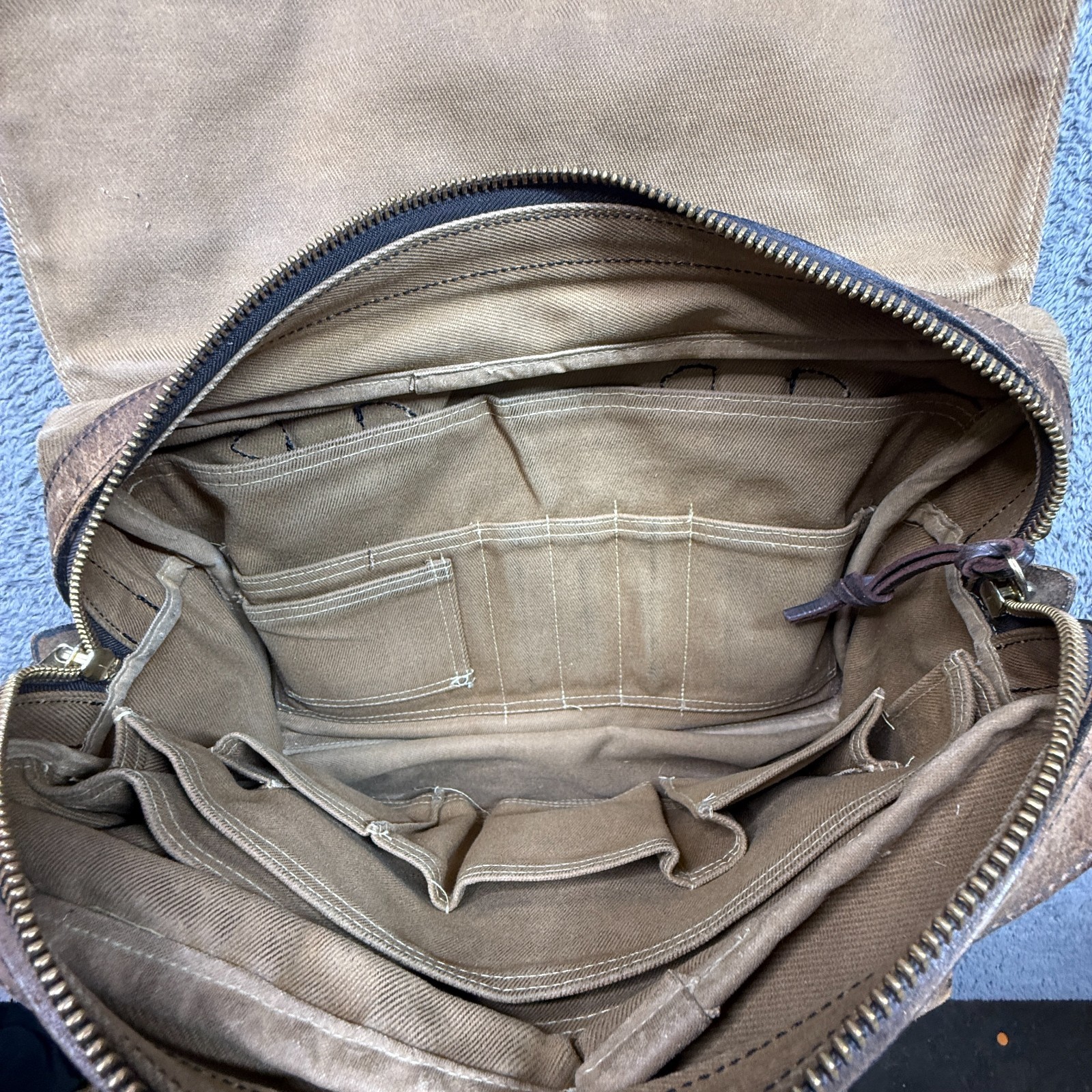Vintage Filson 256 Original Briefcase Messenger Twill Bag Talon Zip 80s USA