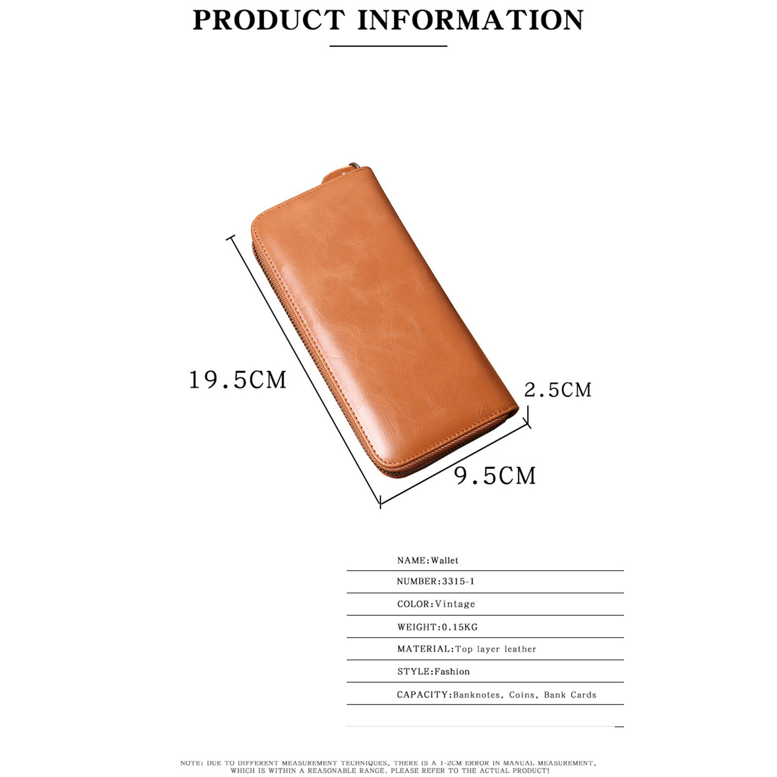 Mens Leather Zip Around Wallet RFID Blocking Long Card Holder Large Capacity