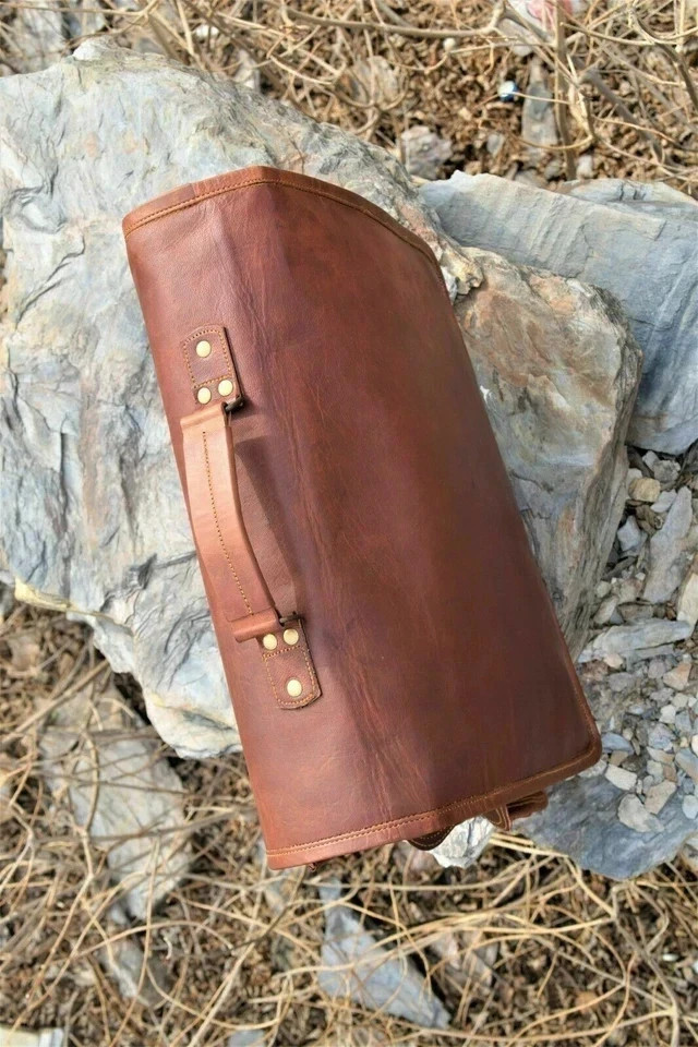 Vintage Brown Genuine Leather Sleek Bag Men’s Laptop Shoulder Satchel