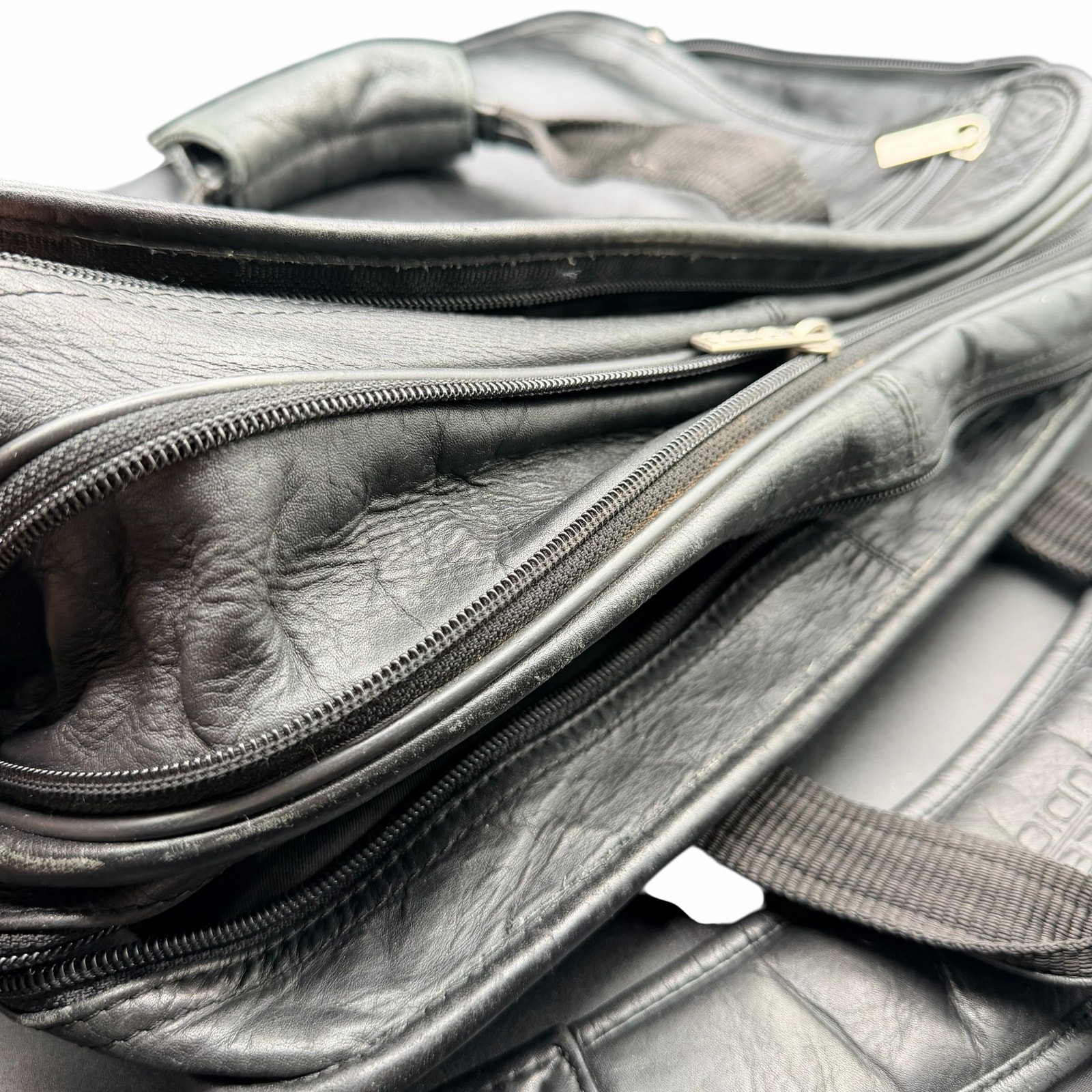 Wilsons Leather Pelle Studio Black Laptop Briefcase Bag