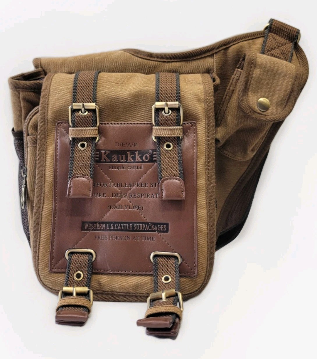 Kaukko Workshop Canvas Messenger Bag Crossbody Shoulder Sling Backpack Travel