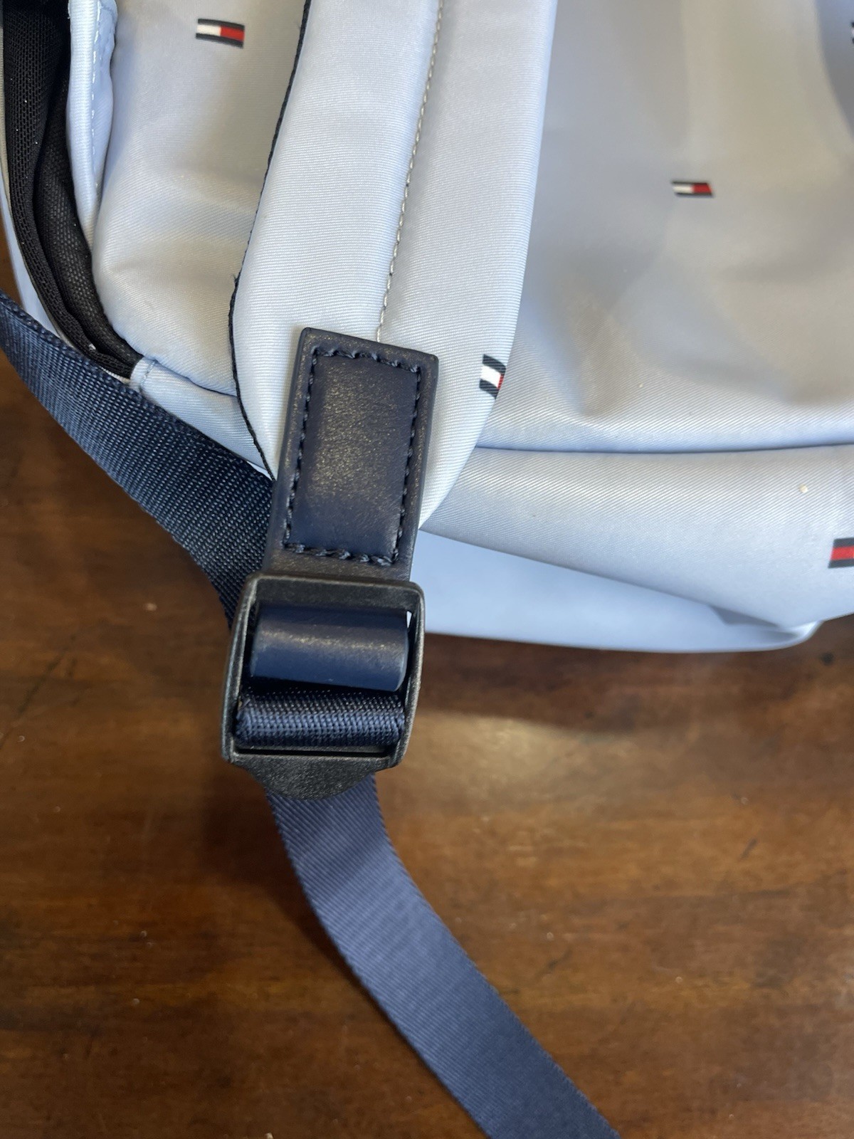 Tommy Hilfiger Light blue/Gray Backpack Adjustable Strap Pocket Designer Classic
