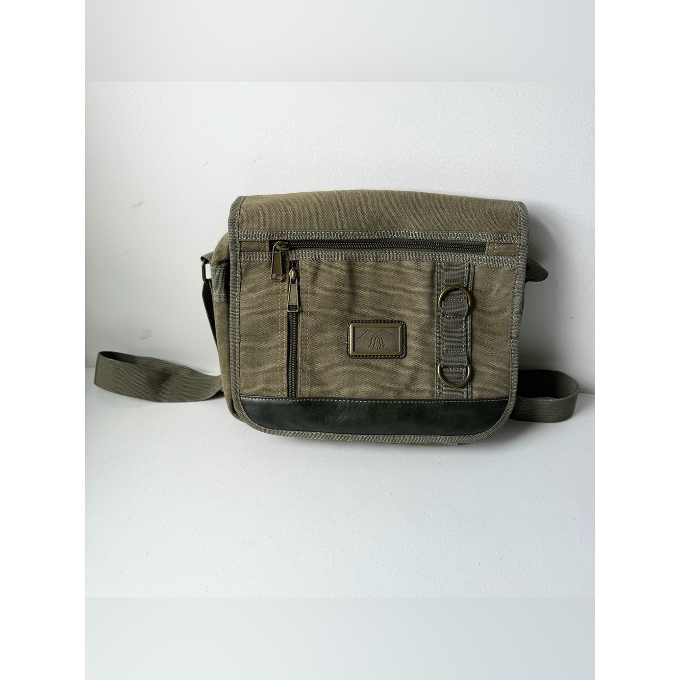 Olive Green Messenger Bag Small Canvas Multi Storage Tactical Hunting Camping