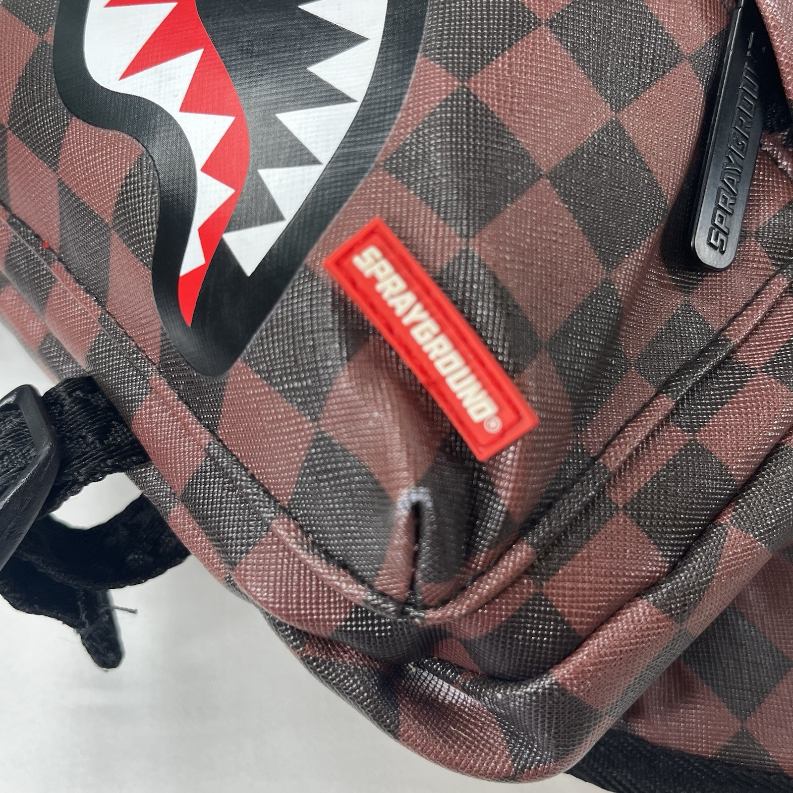 Sprayground Split the Check Checkered Cargo Shark Crossbody Limited Edition RARE