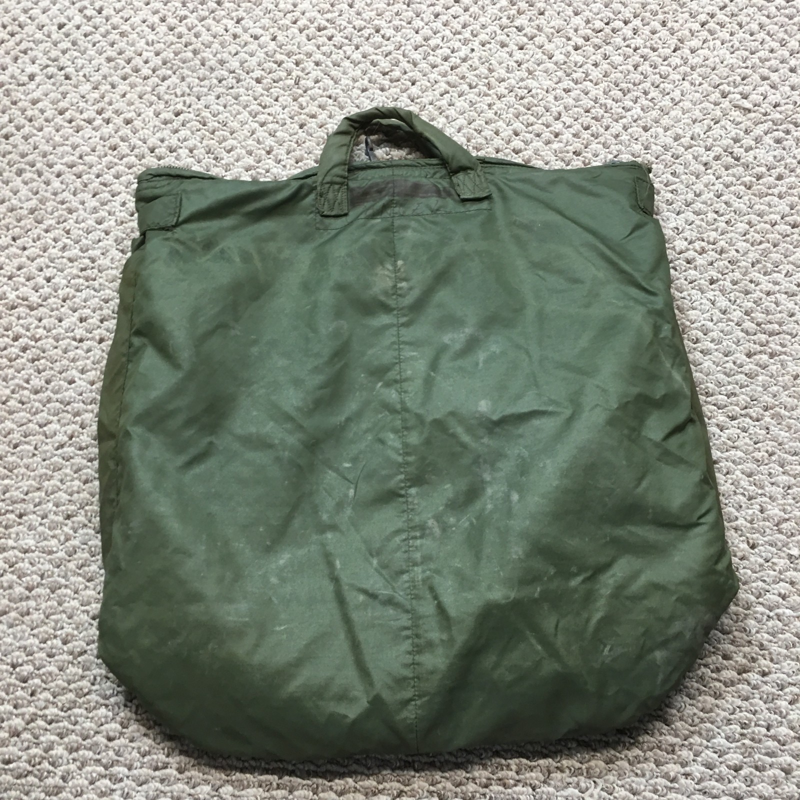 Vintage USGI Tote Bag Mens Extra Large Green Flyers Helmet Army Olive Green 80s