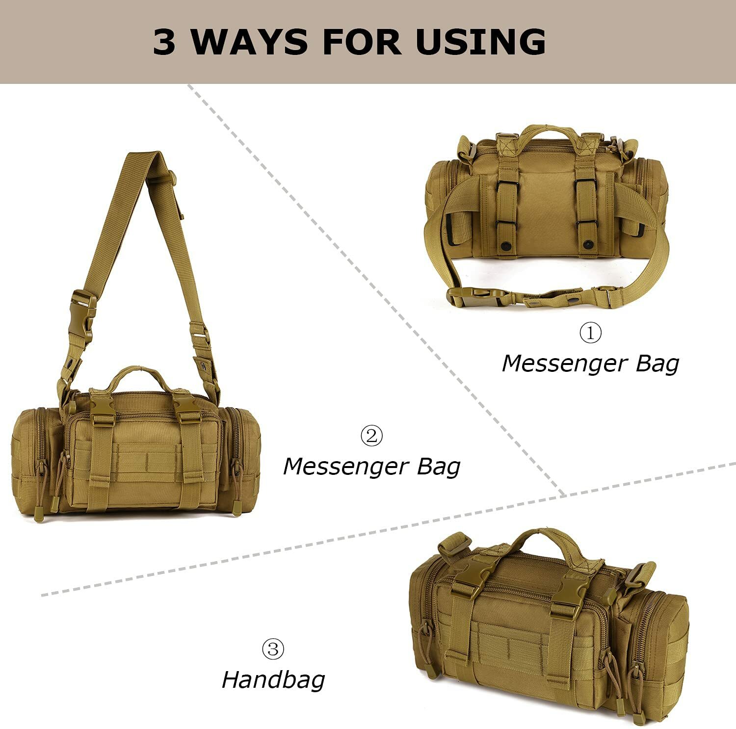 Outdoor Military Tactical Waist Pack Waterproof Camping Hiking Backpack Pouch US