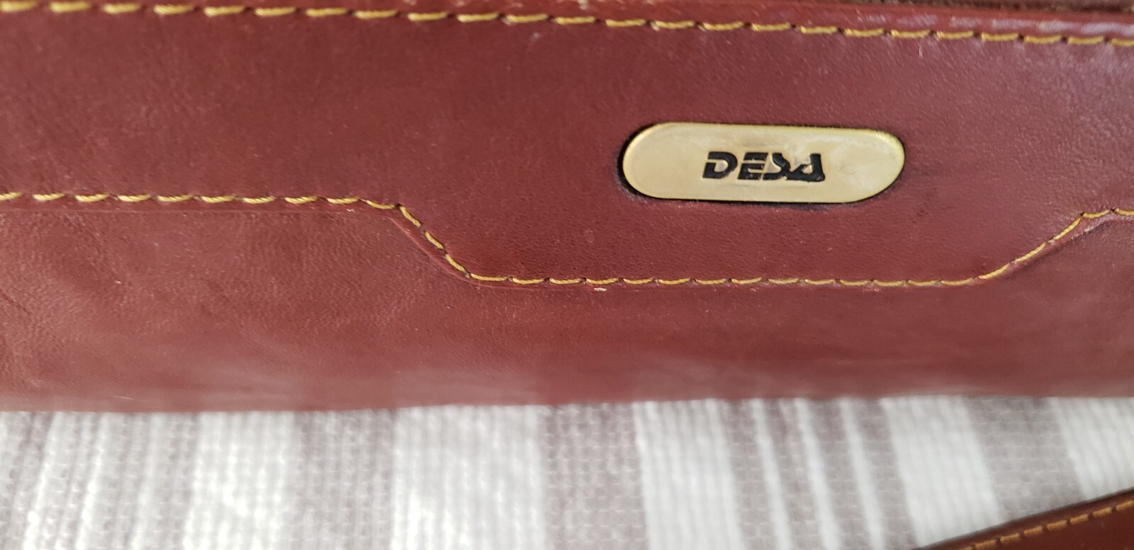 VINTAGE 1990s GENUINE REAL BROWN LEATHER DESA PROFESSIONAL BUSINESS BRIEFCASE
