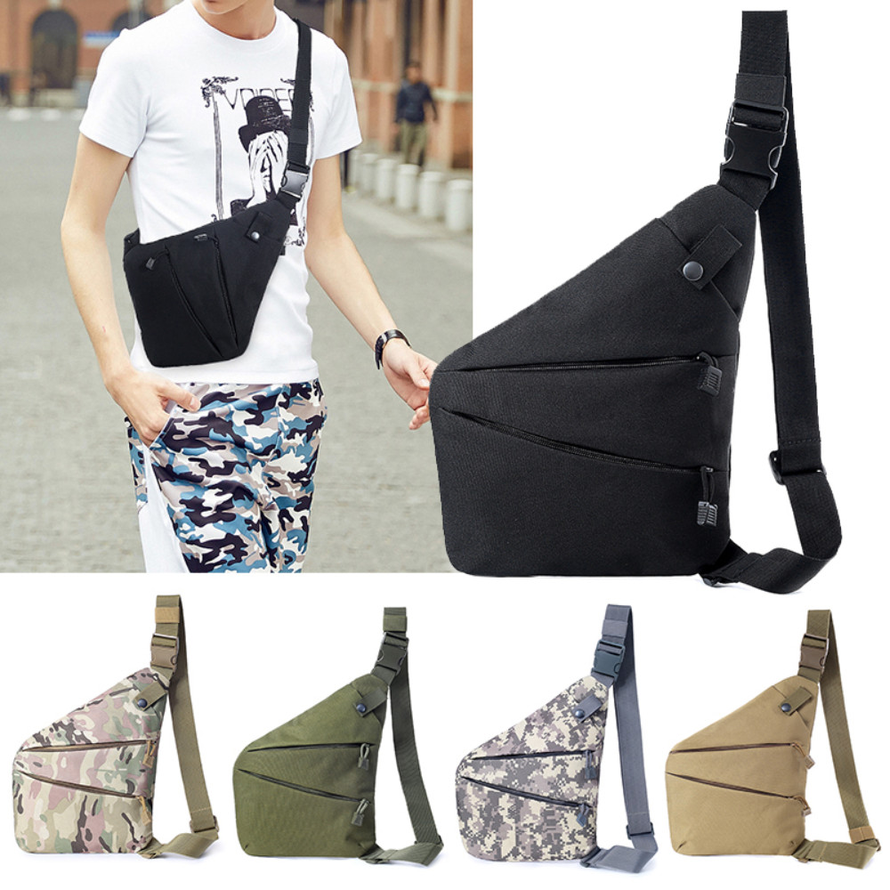 Left Right Shoulder Chest Bag Concealed Carry Tactical Gun Storage Bag for Men