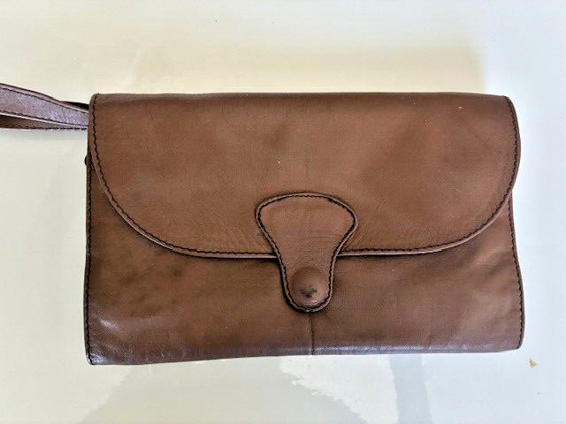 Vintage 1980s Genuine Leather Men’s Travel Organizer Bag – Made in Colombia