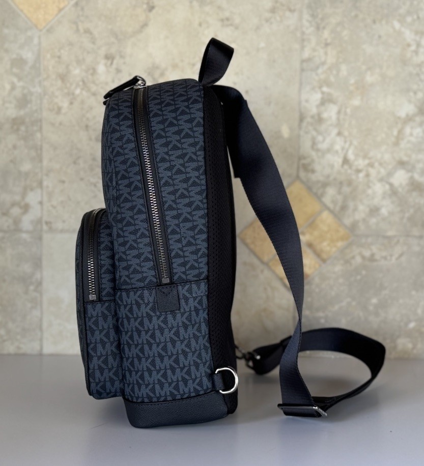 MICHAEL KORS COOPER COMMUTER SLING PACK BACKPACK MK ADMIRAL/PALE BLUE